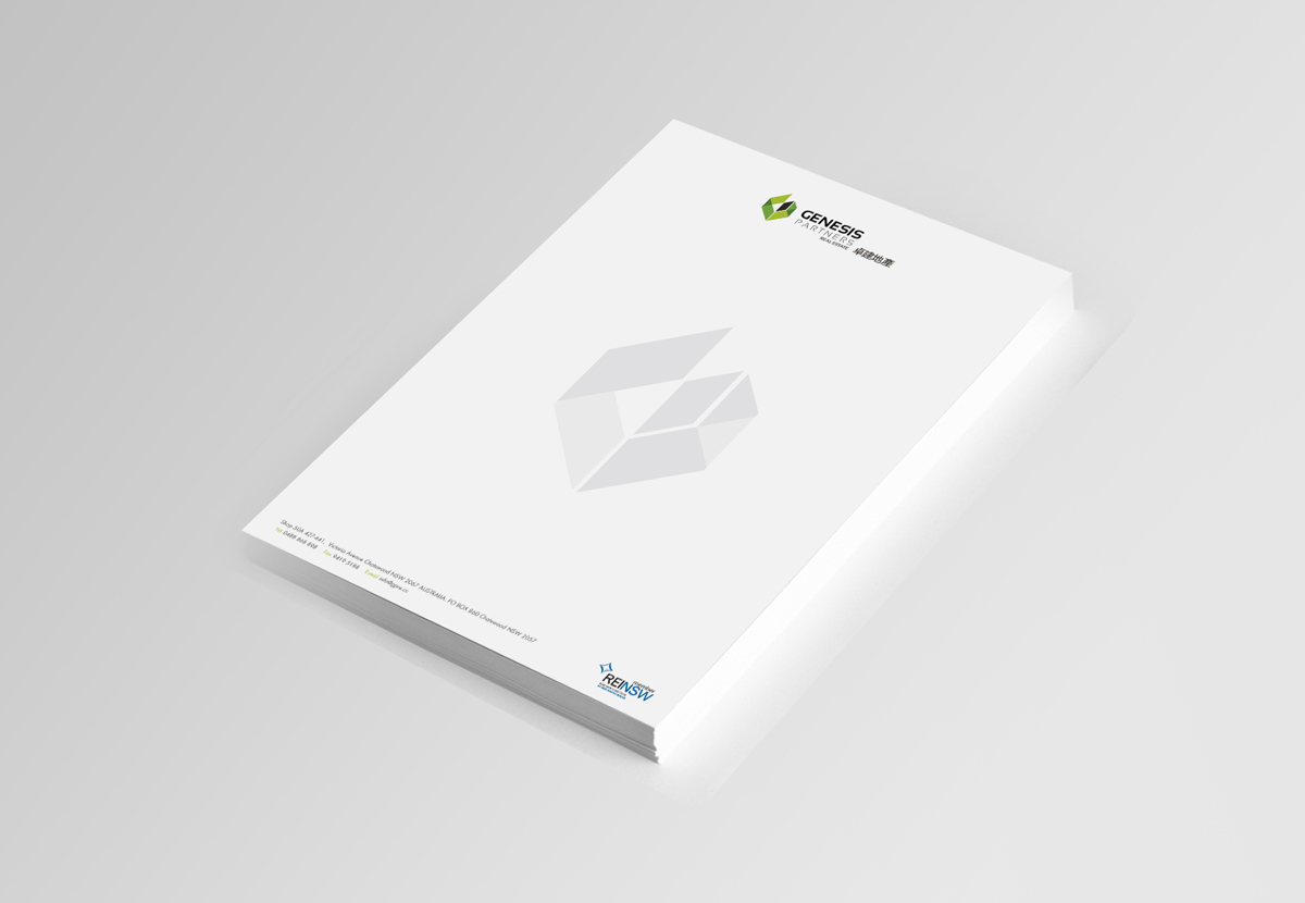 Diseño de Membrete por asimali para Genesis Partners Real Estate | Diseño #2753177