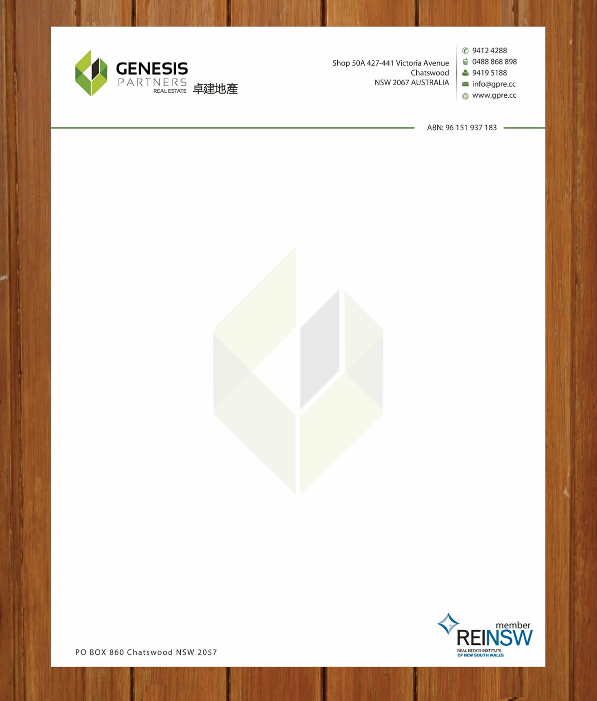 Diseño de Membrete por Sbss para Genesis Partners Real Estate | Diseño #2661170