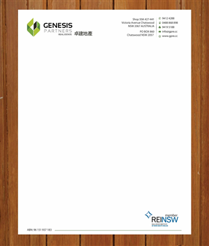 Briefkopf-Design von Sbss für Genesis Partners Real Estate | Design: #2661384
