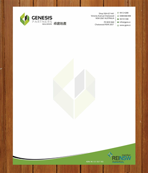 Letterhead Design by Sbss for Genesis Partners Real Estate | Design: #2661389
