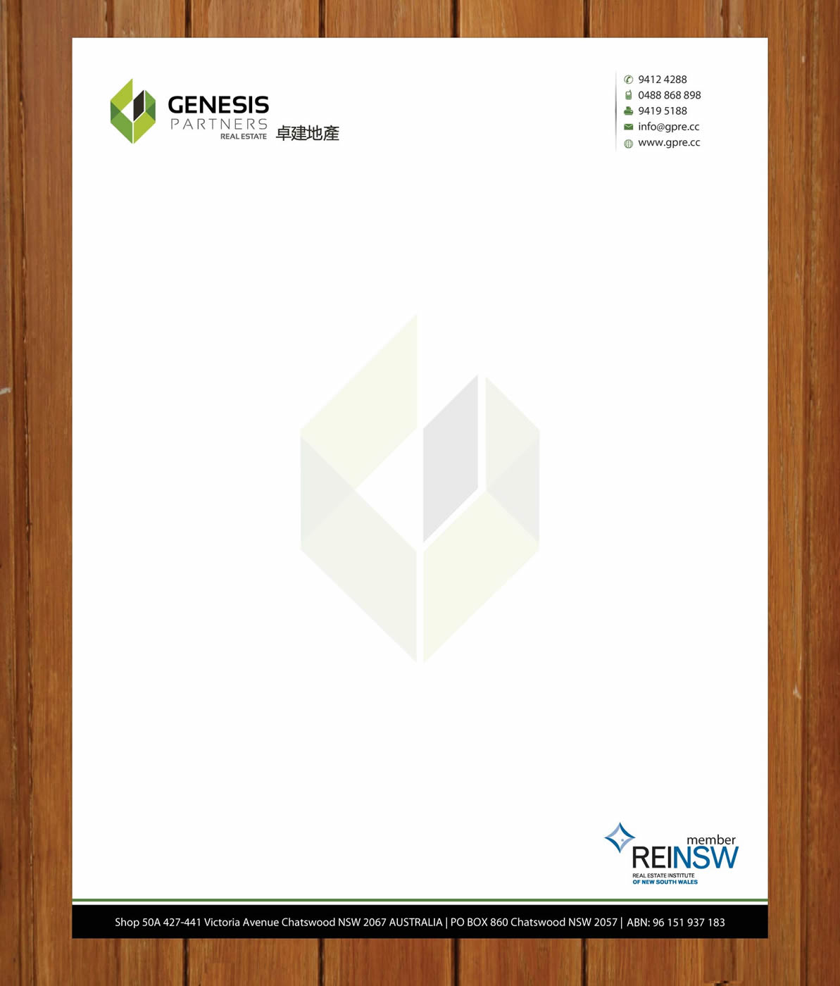 Diseño de Membrete por Sbss para Genesis Partners Real Estate | Diseño #2662737