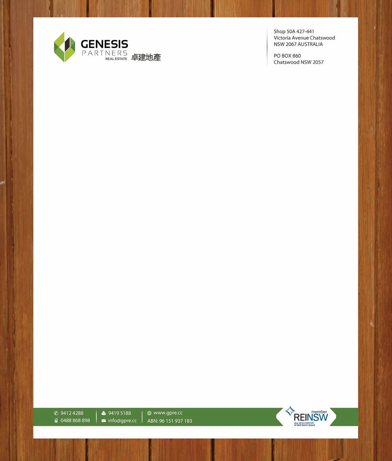 Briefkopf-Design von Sbss für Genesis Partners Real Estate | Design #2662962