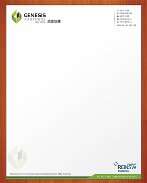 Letterhead Design by Sbss for Genesis Partners Real Estate | Design: #2662984