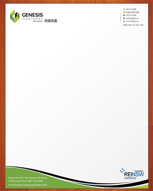 Letterhead Design by Sbss for Genesis Partners Real Estate | Design: #2662985