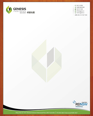 Letterhead Design by Sbss for Genesis Partners Real Estate | Design: #2662989