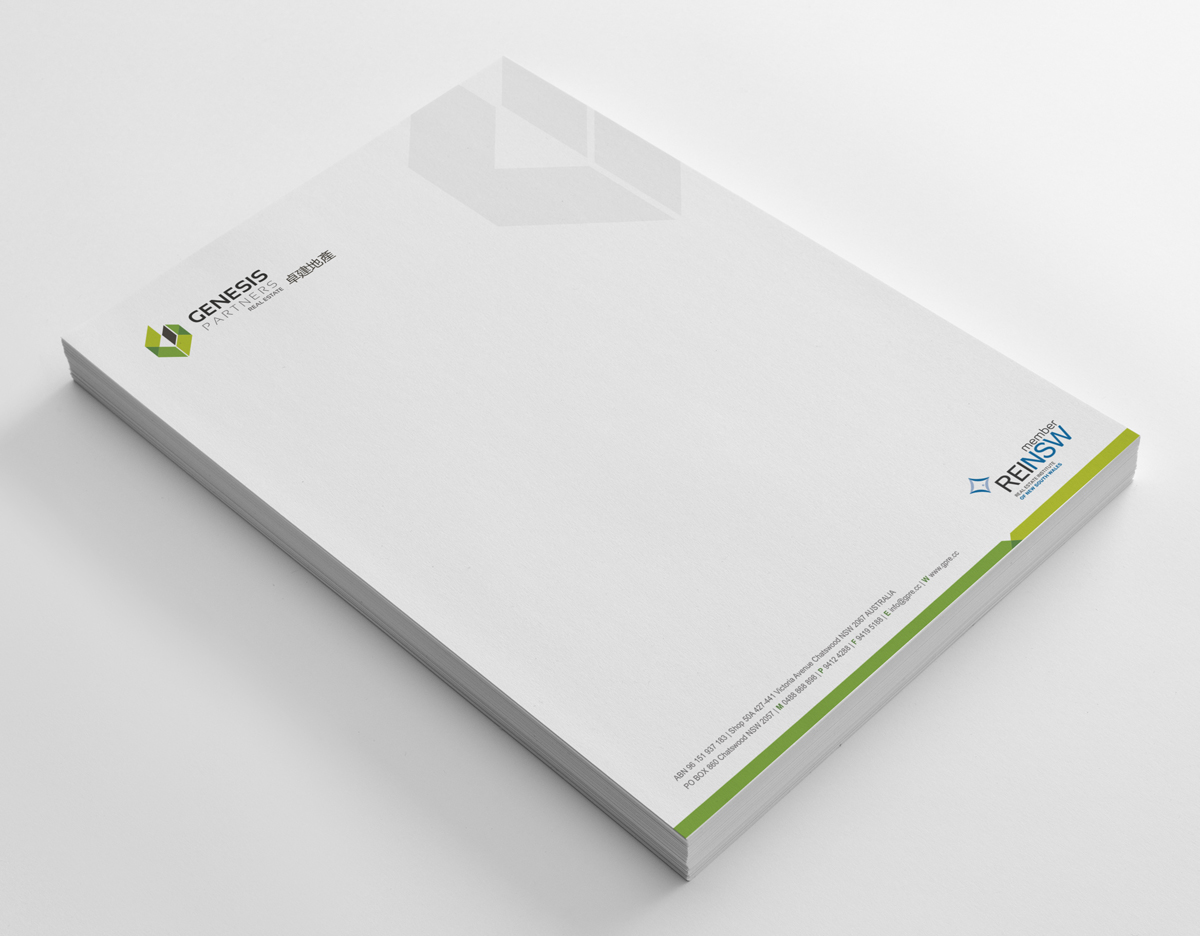 Diseño de Membrete por logodentity para Genesis Partners Real Estate | Diseño #2656637