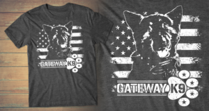 T-Shirt design for charity that trains service dogs for veterans and first responders. | T-shirt Design by db1404