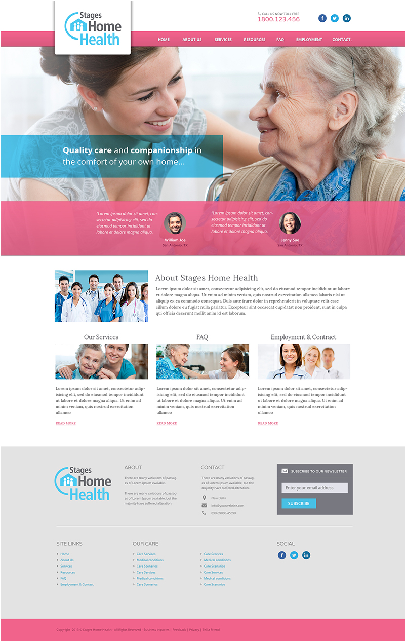 Wordpress Design by Emmanuel for Stages Home Health  | Design #2737407