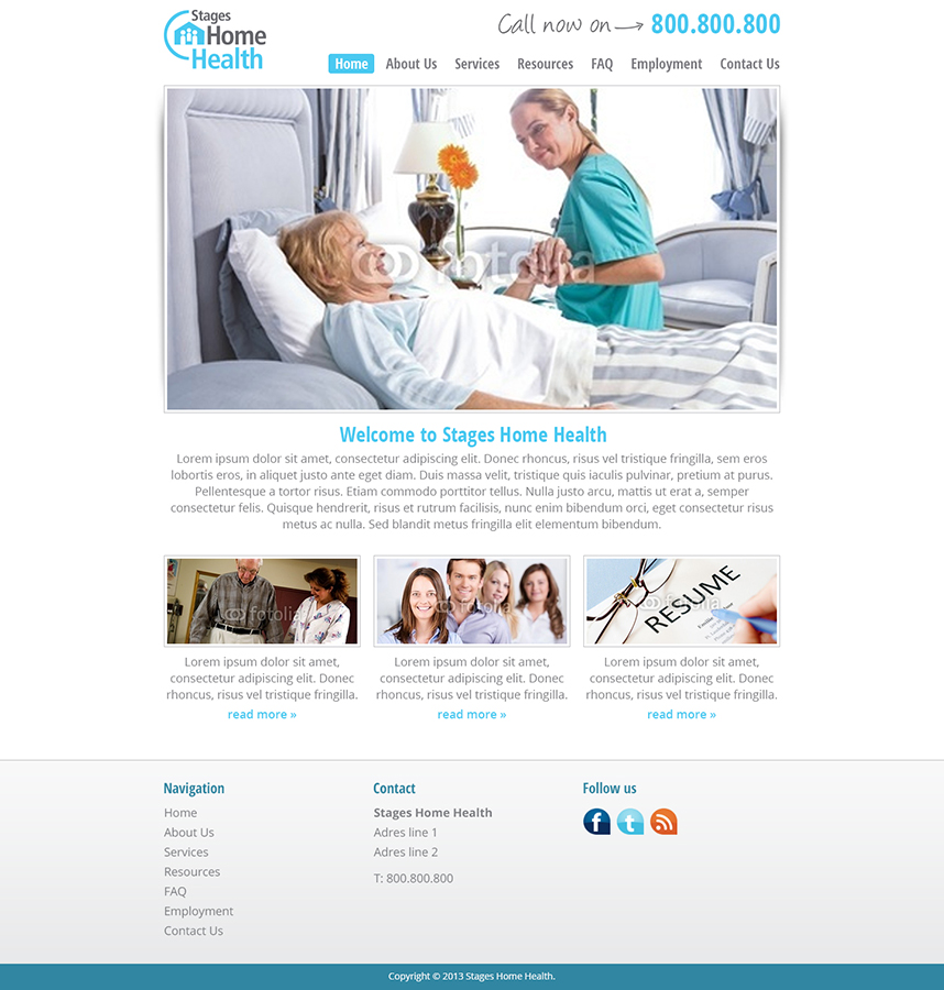 Design Wordpress par DesignXUk pour Stages Home Health  | Design #2668572