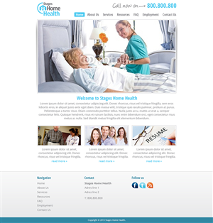 Design Wordpress par DesignXUk pour Stages Home Health  | Design : #2668572