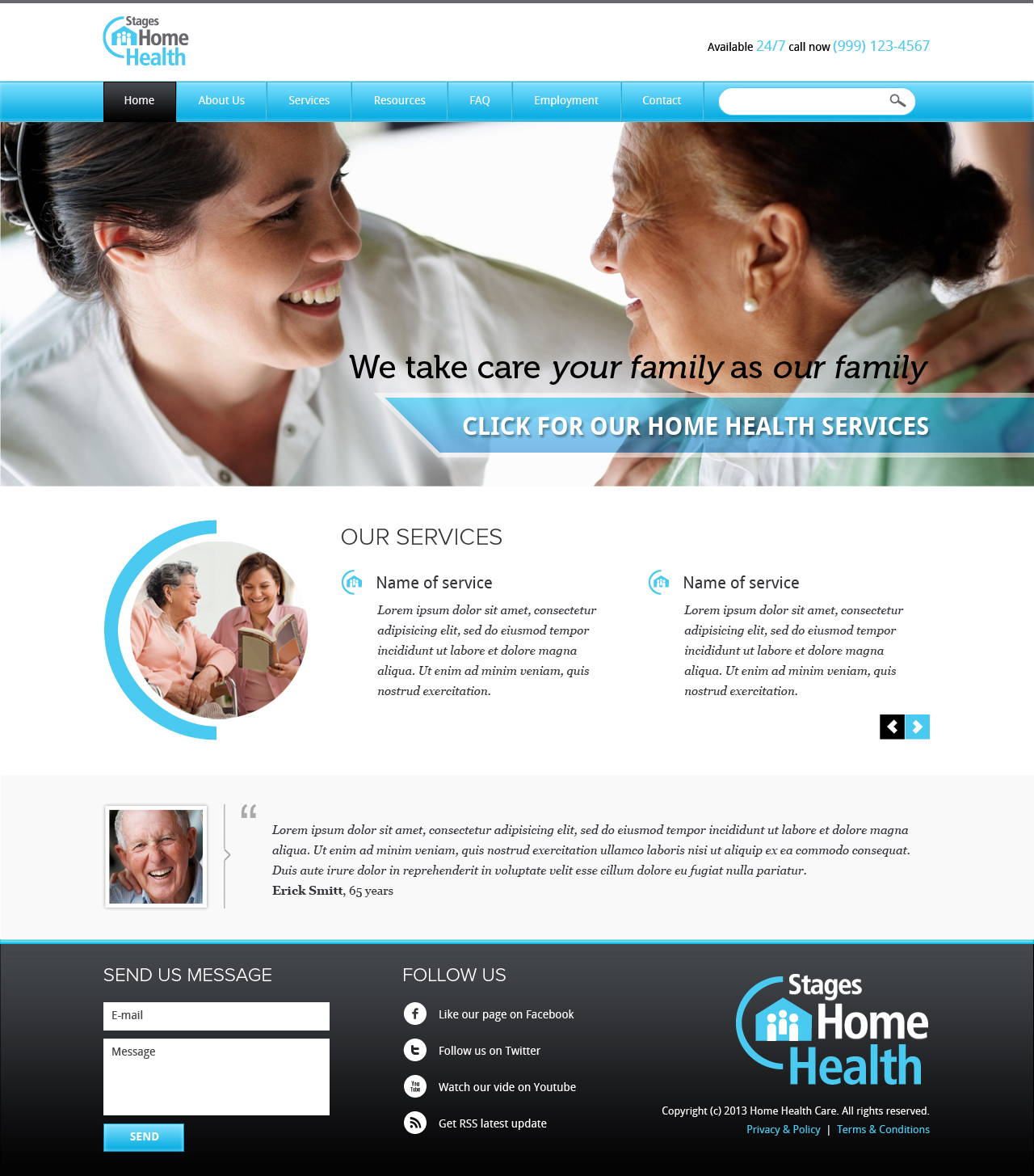 Wordpress Design by Lauren for Stages Home Health  | Design #2685546