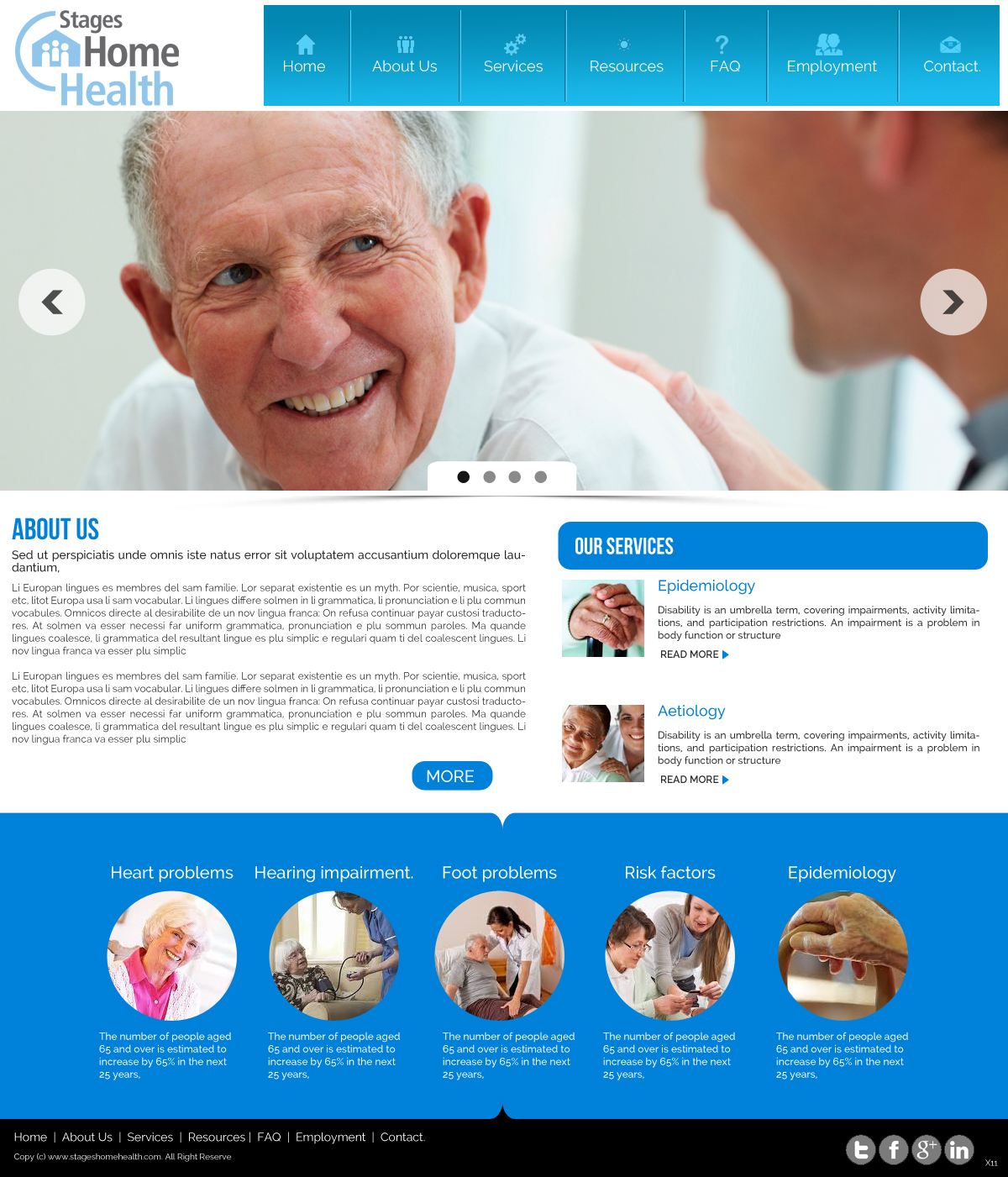 Wordpress Design by pb for Stages Home Health  | Design #2669382