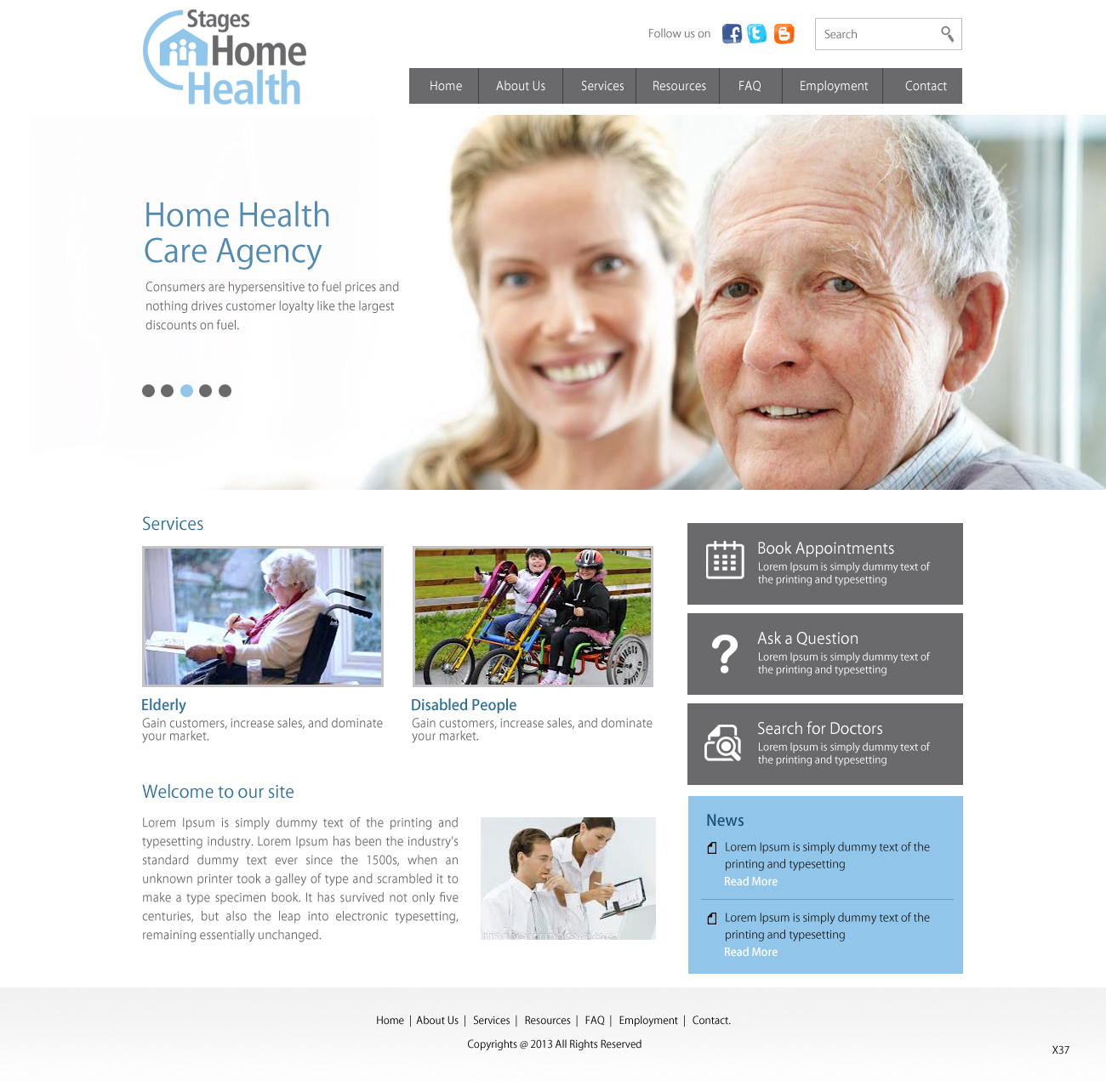 Wordpress Design by pb for Stages Home Health  | Design: #2669406