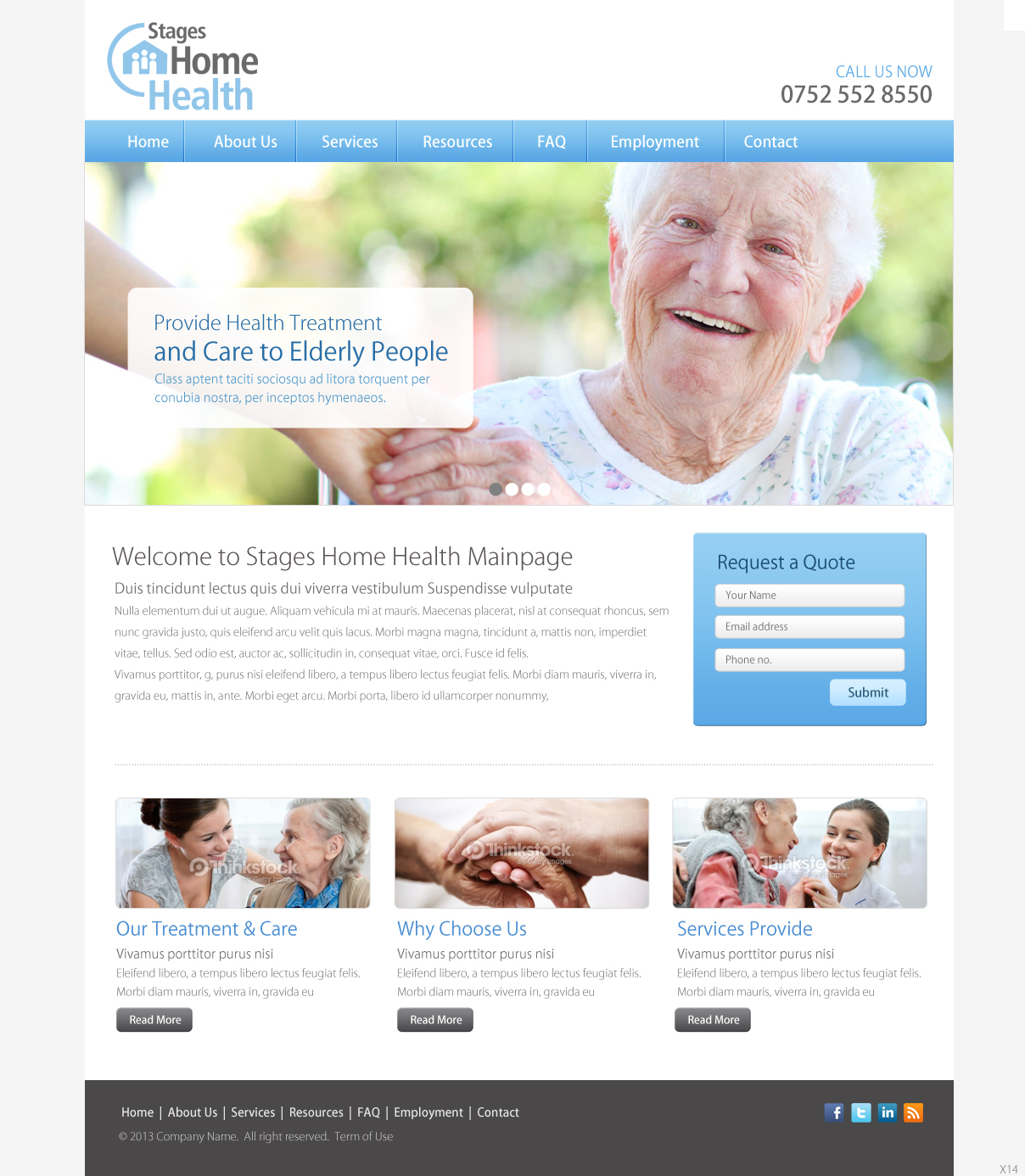 Design Wordpress par pb pour Stages Home Health  | Design #2669411