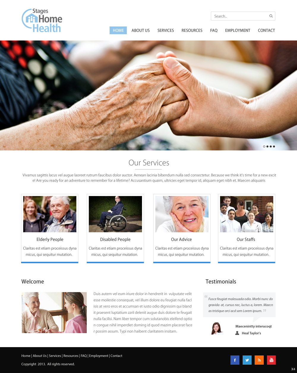 Wordpress Design by pb for Stages Home Health  | Design #2673749