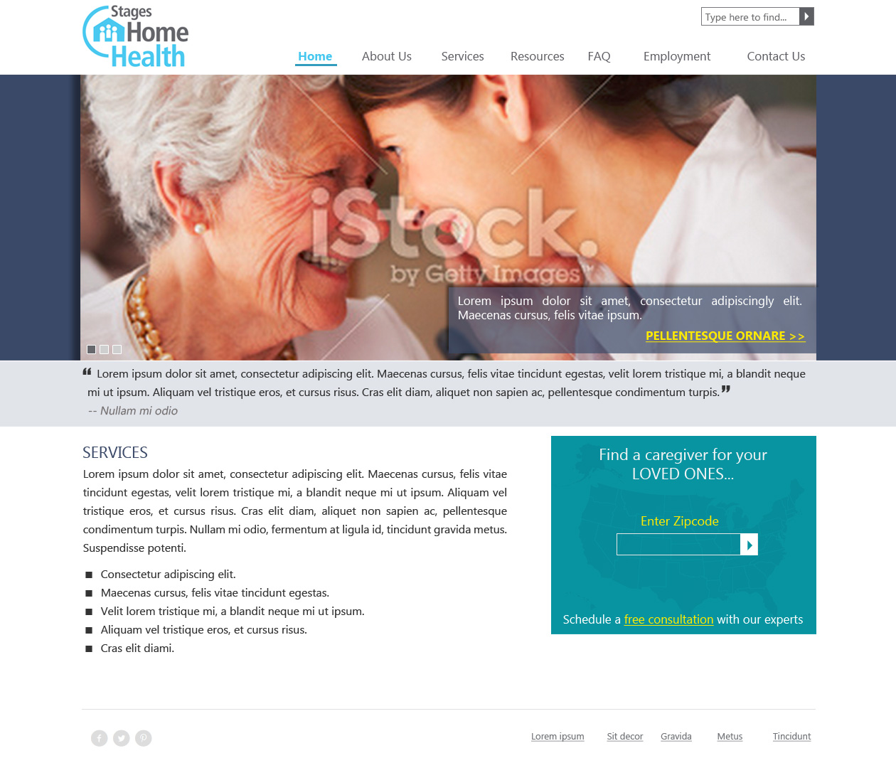 Wordpress Design by Ritz for Stages Home Health  | Design #2679066