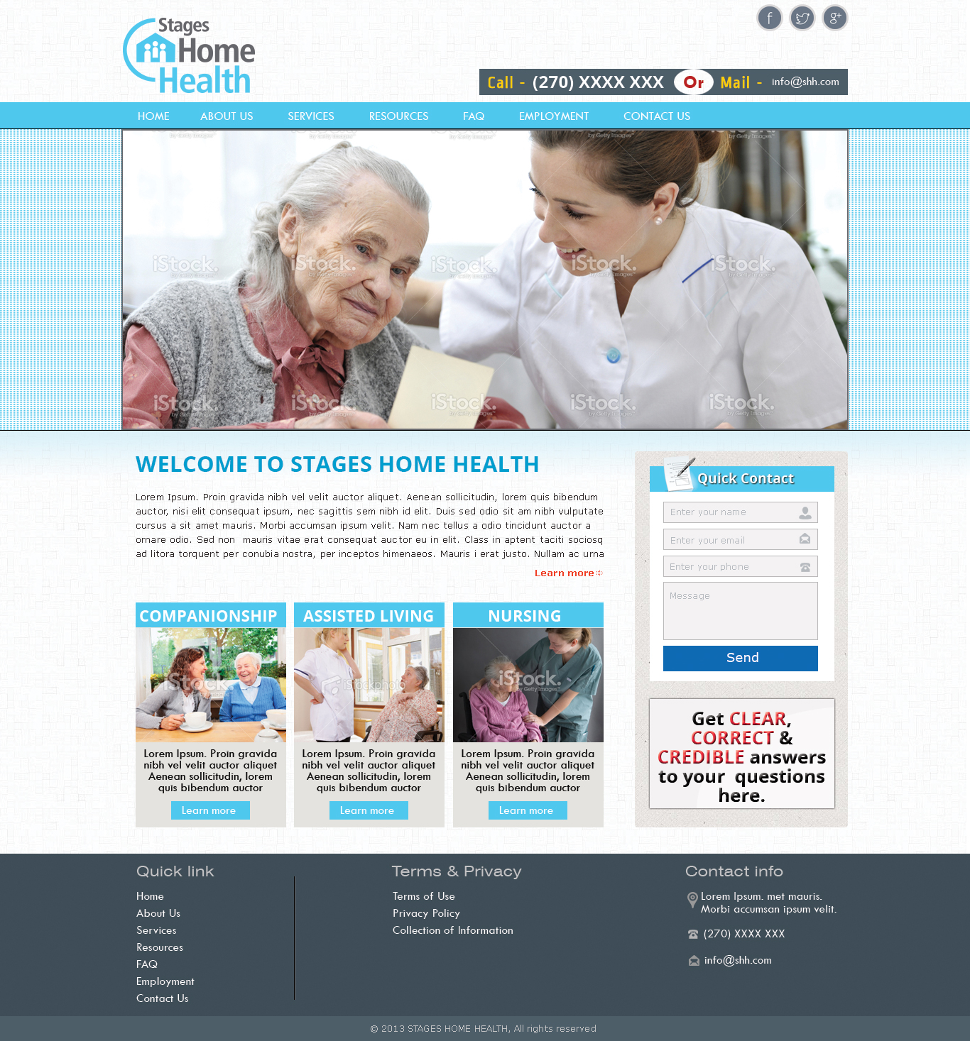 Design Wordpress par Tanvir pour Stages Home Health  | Design #2676285