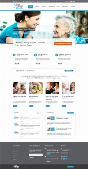 Wordpress Design by Da Miracle for Stages Home Health  | Design #2721117