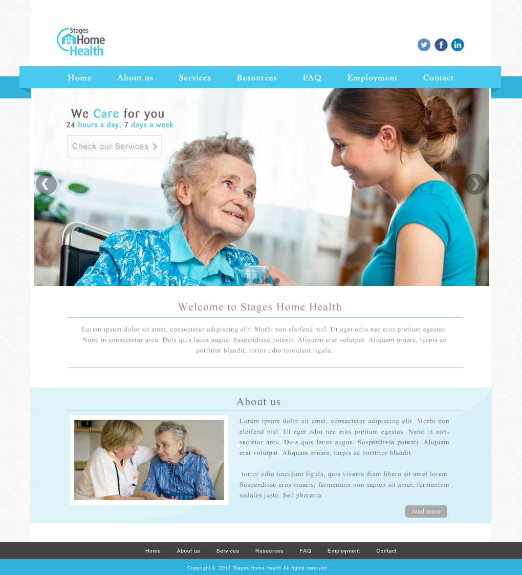 Wordpress Design by JM for Stages Home Health  | Design #2690554