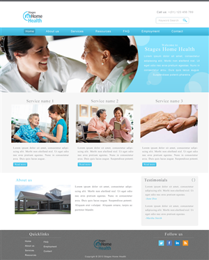 Design Wordpress par JM pour Stages Home Health  | Design : #2690933