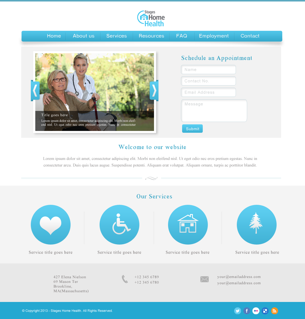 Design Wordpress par JM pour Stages Home Health  | Design #2693546