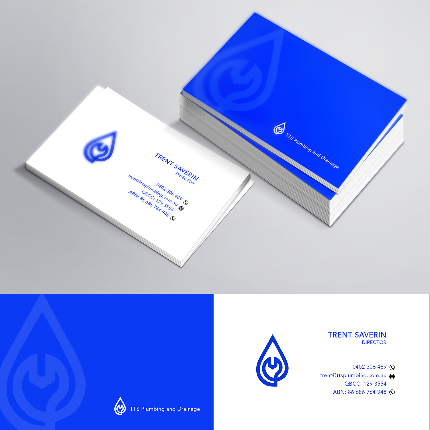 Business Card Design by Larry1990 for TTS Plumbing and Drainage | Design #16333359