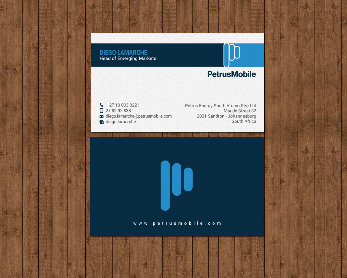Business Card Design by chandrayaan.creative for Petrus SA | Design #16300290