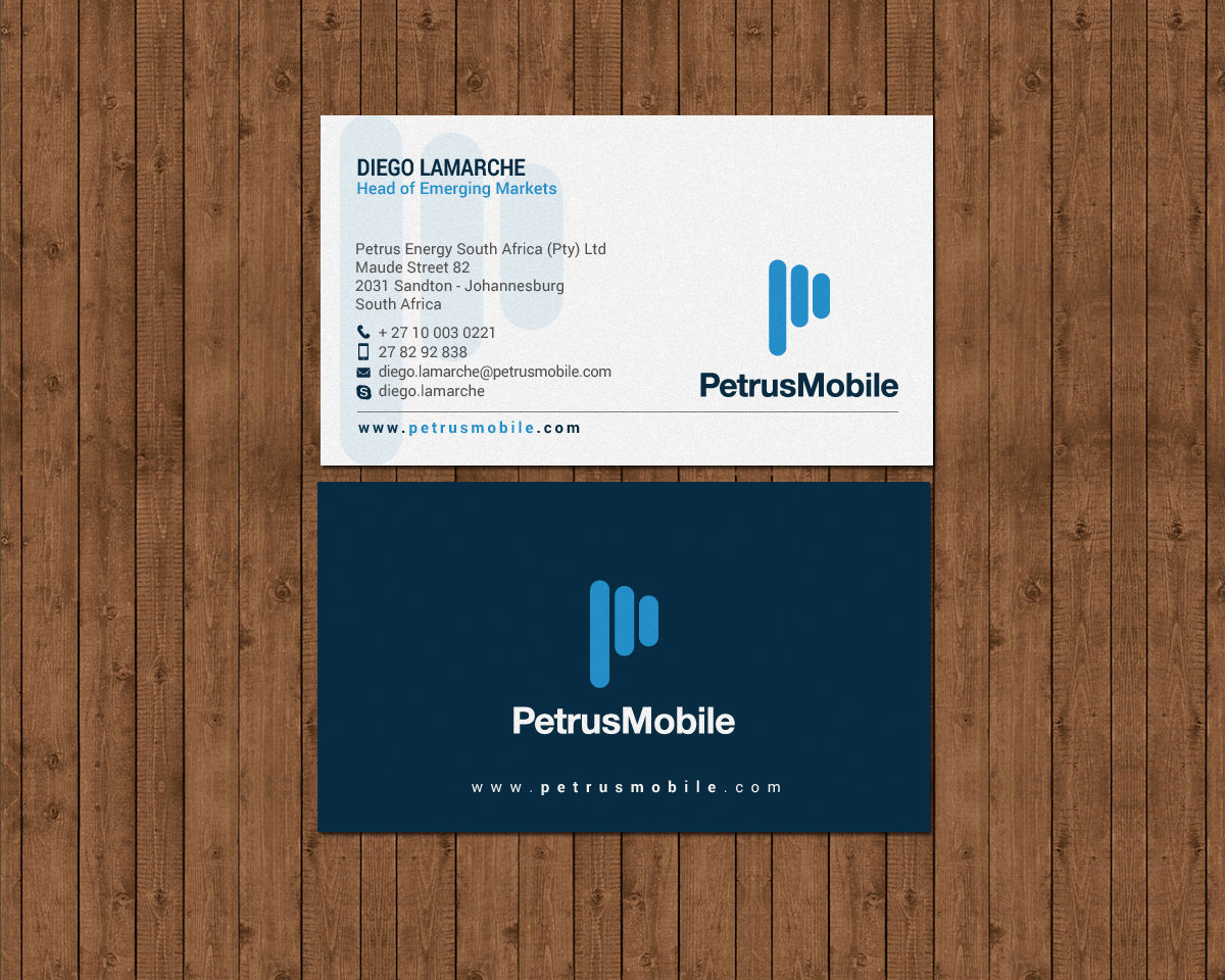 Business Card Design by chandrayaan.creative for Petrus SA | Design #16300743