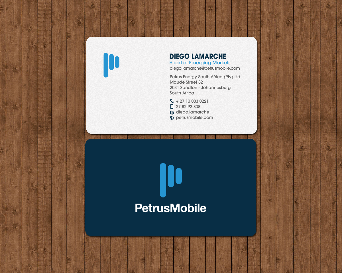 Business Card Design by chandrayaan.creative for Petrus SA | Design #16307236