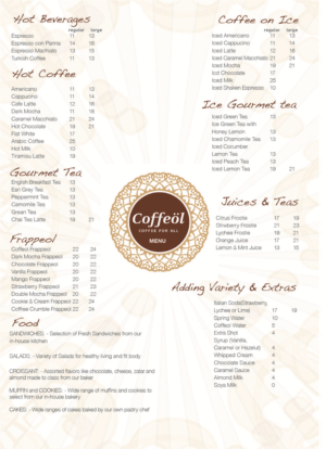 Menu Design by brojas718 for Caffeine | Design: #16297202