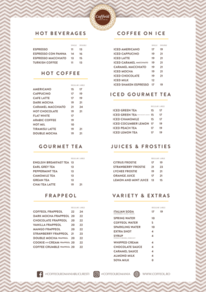 Menu Design by mrmrnjr for Caffeine | Design: #16321205