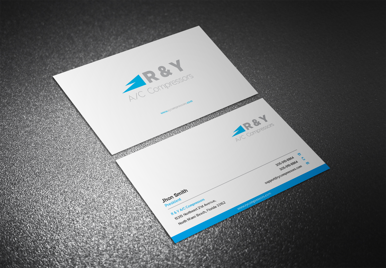 Diseño de Tarjeta de Presentación por Eggo May P para R & Y A/C Compressors  | Diseño #16322254