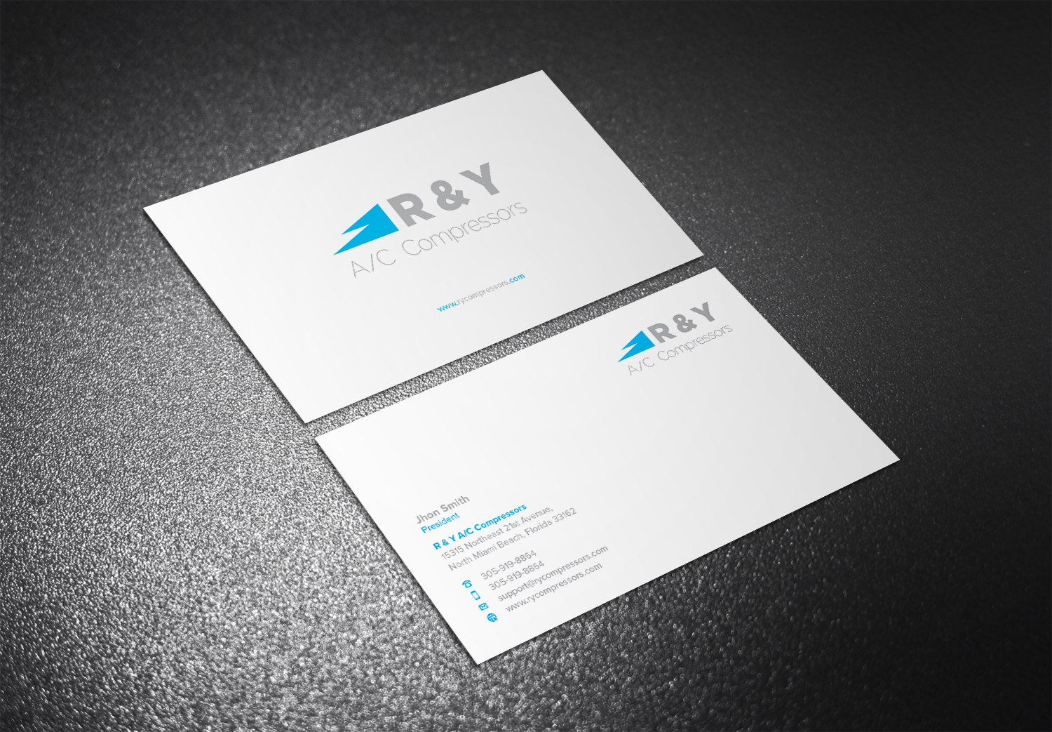 Diseño de Tarjeta de Presentación por Eggo May P para R & Y A/C Compressors  | Diseño #16322257