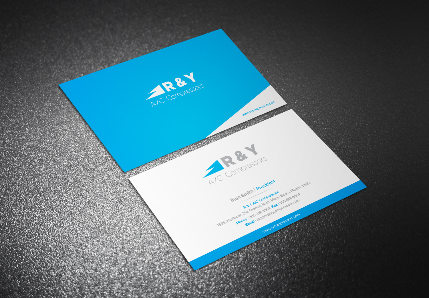 Diseño de Tarjeta de Presentación por Eggo May P para R & Y A/C Compressors  | Diseño #16322258