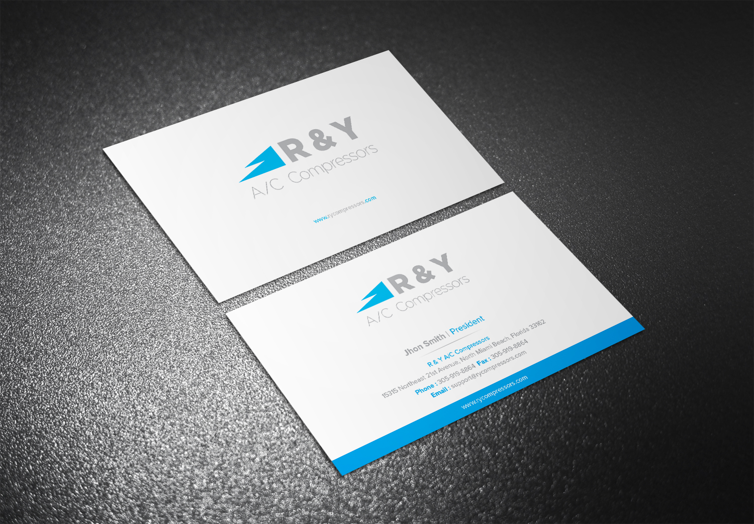 Business Card Design by Eggo May P for R & Y A/C Compressors  | Design #16322259