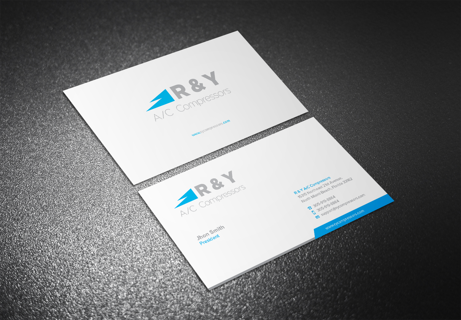 Business Card Design by Eggo May P for R & Y A/C Compressors  | Design #16322260