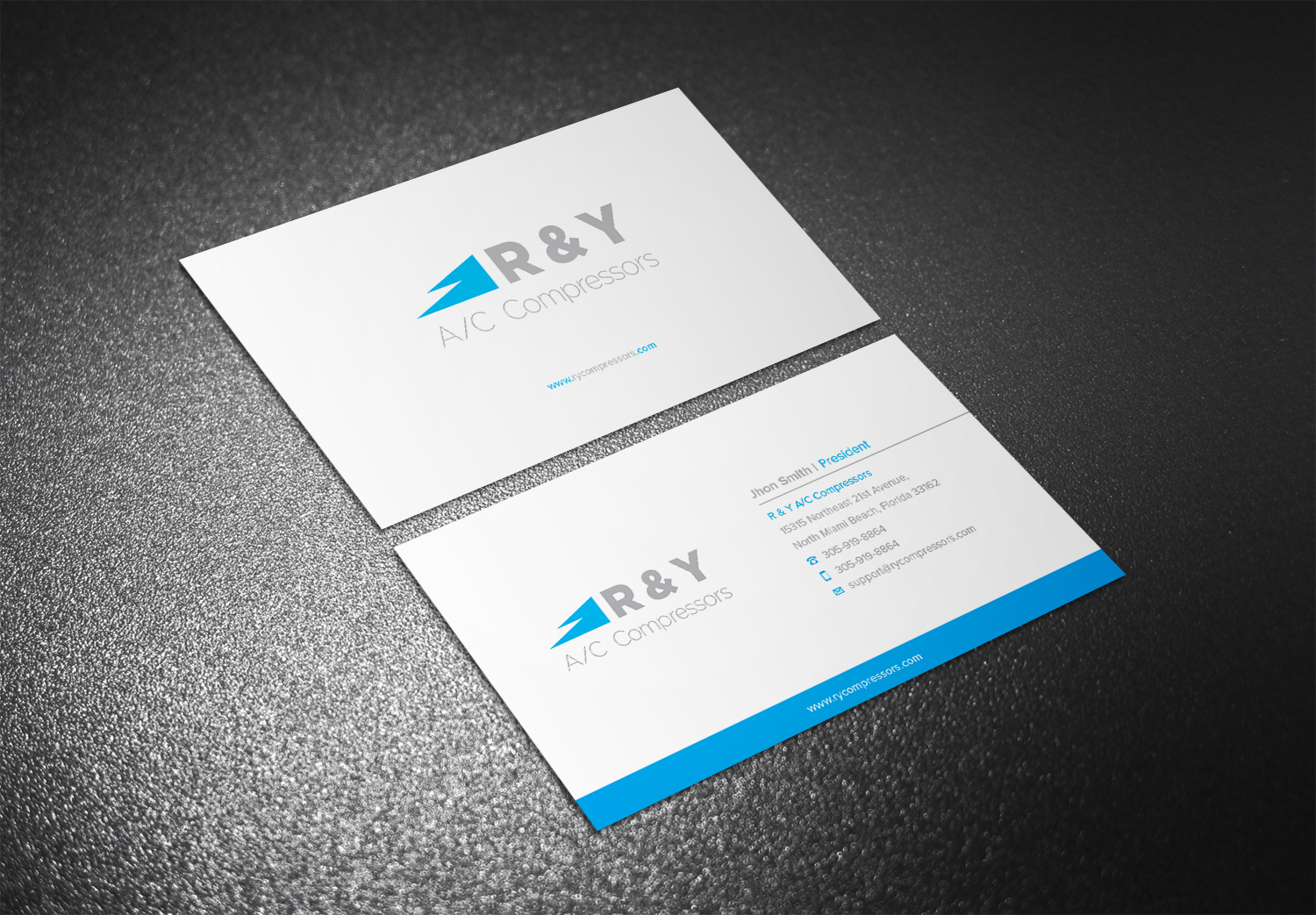 Diseño de Tarjeta de Presentación por Eggo May P para R & Y A/C Compressors  | Diseño #16322261