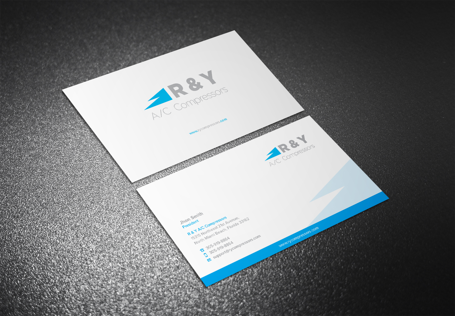 Diseño de Tarjeta de Presentación por Eggo May P para R & Y A/C Compressors  | Diseño #16322264