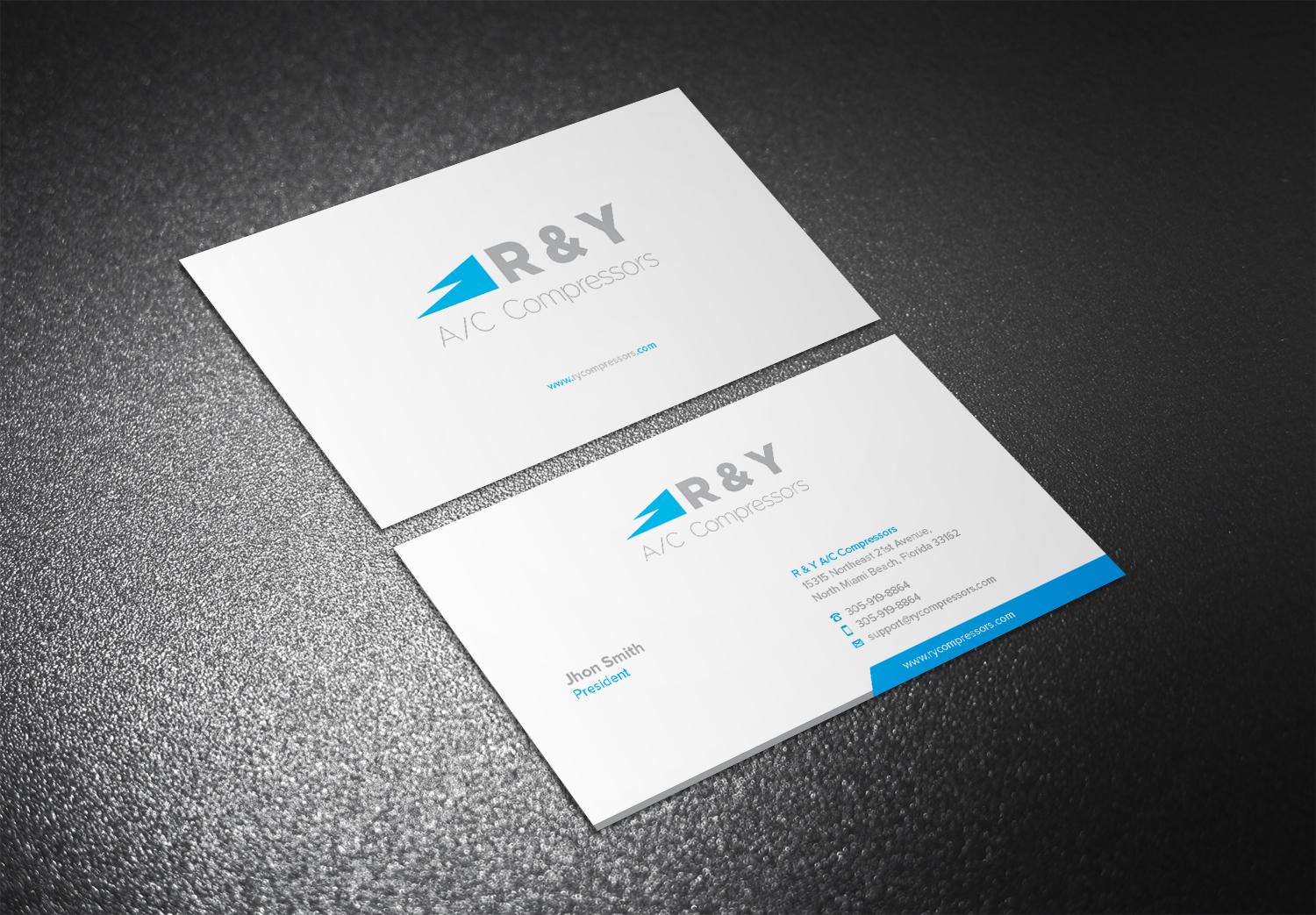Business Card Design by Eggo May P for R & Y A/C Compressors  | Design #16322265