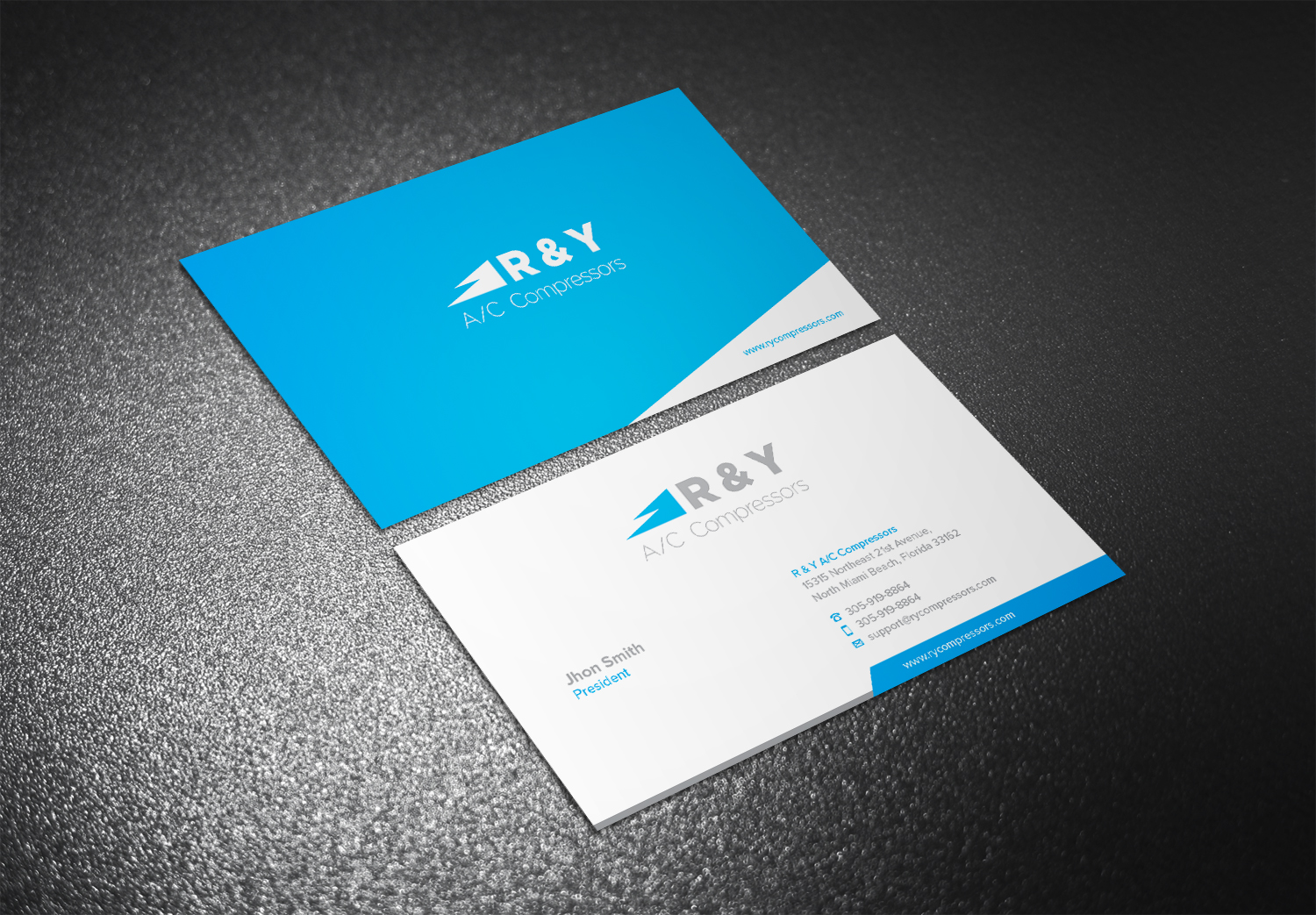 Diseño de Tarjeta de Presentación por Eggo May P para R & Y A/C Compressors  | Diseño #16322266