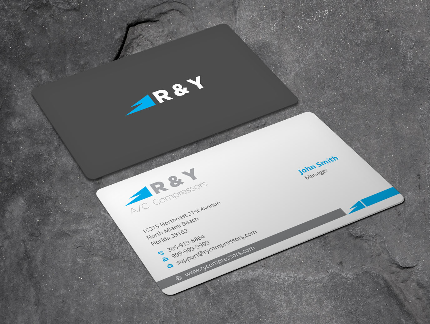 Business Card Design by Xpert for R & Y A/C Compressors  | Design #16284549