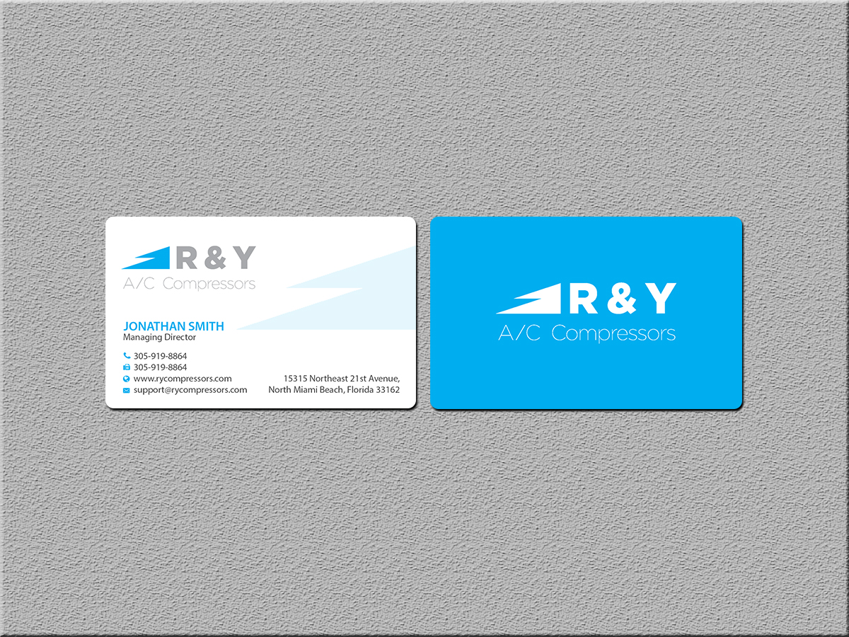 Business Card Design by Creations Box 2015 for R & Y A/C Compressors  | Design #16295861