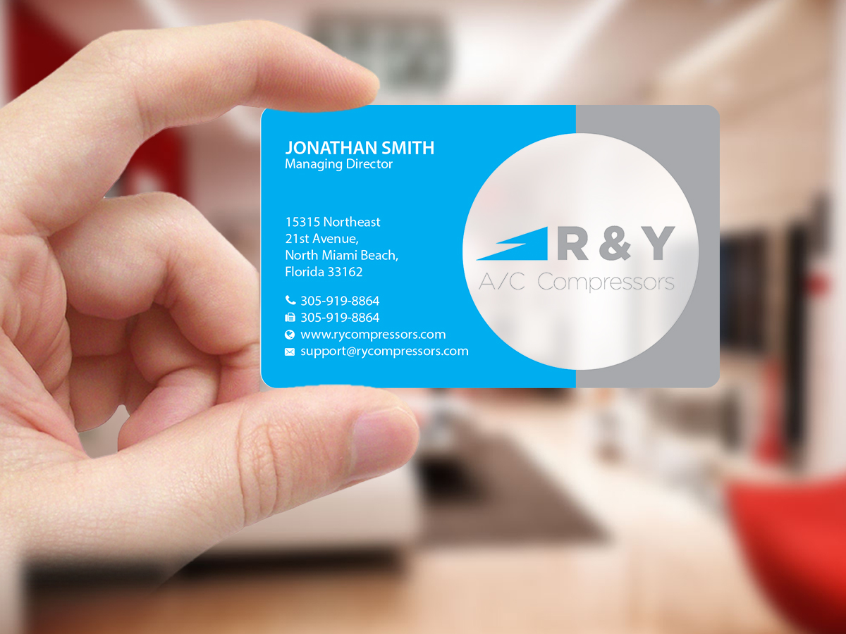 Business Card Design by Creations Box 2015 for R & Y A/C Compressors  | Design #16303341