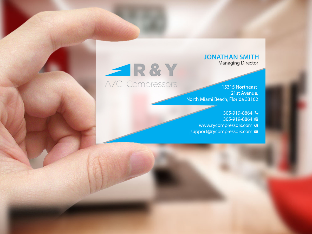 Business Card Design by Creations Box 2015 for R & Y A/C Compressors  | Design #16303343