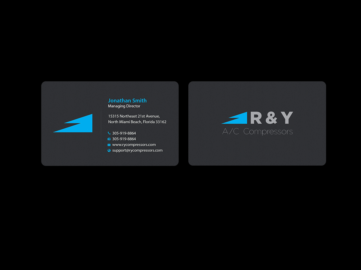 Business Card Design by Creations Box 2015 for R & Y A/C Compressors  | Design #16325719