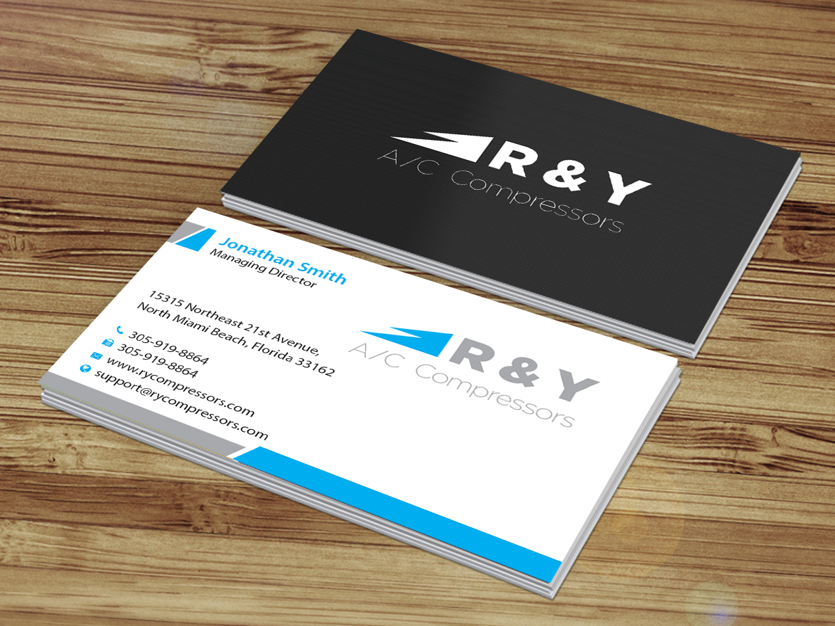 Business Card Design by Creations Box 2015 for R & Y A/C Compressors  | Design #16325722