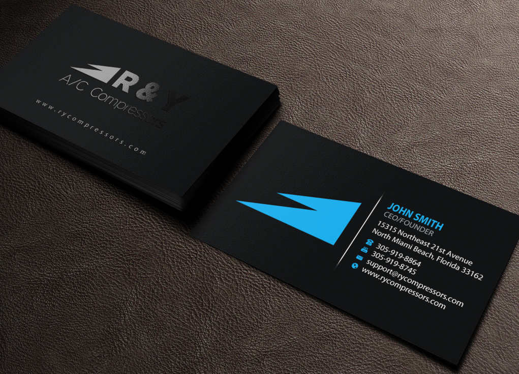 Business Card Design by Brand aid for R & Y A/C Compressors  | Design #16289925
