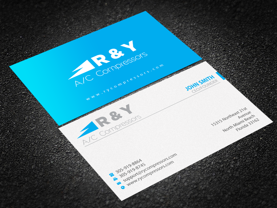 Diseño de Tarjeta de Presentación por Brand aid para R & Y A/C Compressors  | Diseño #16289976