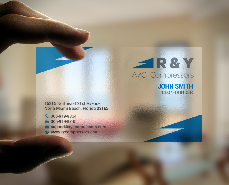 Design de Carte de Visite par chandrayaan.creative pour R & Y A/C Compressors  | Design #16289469