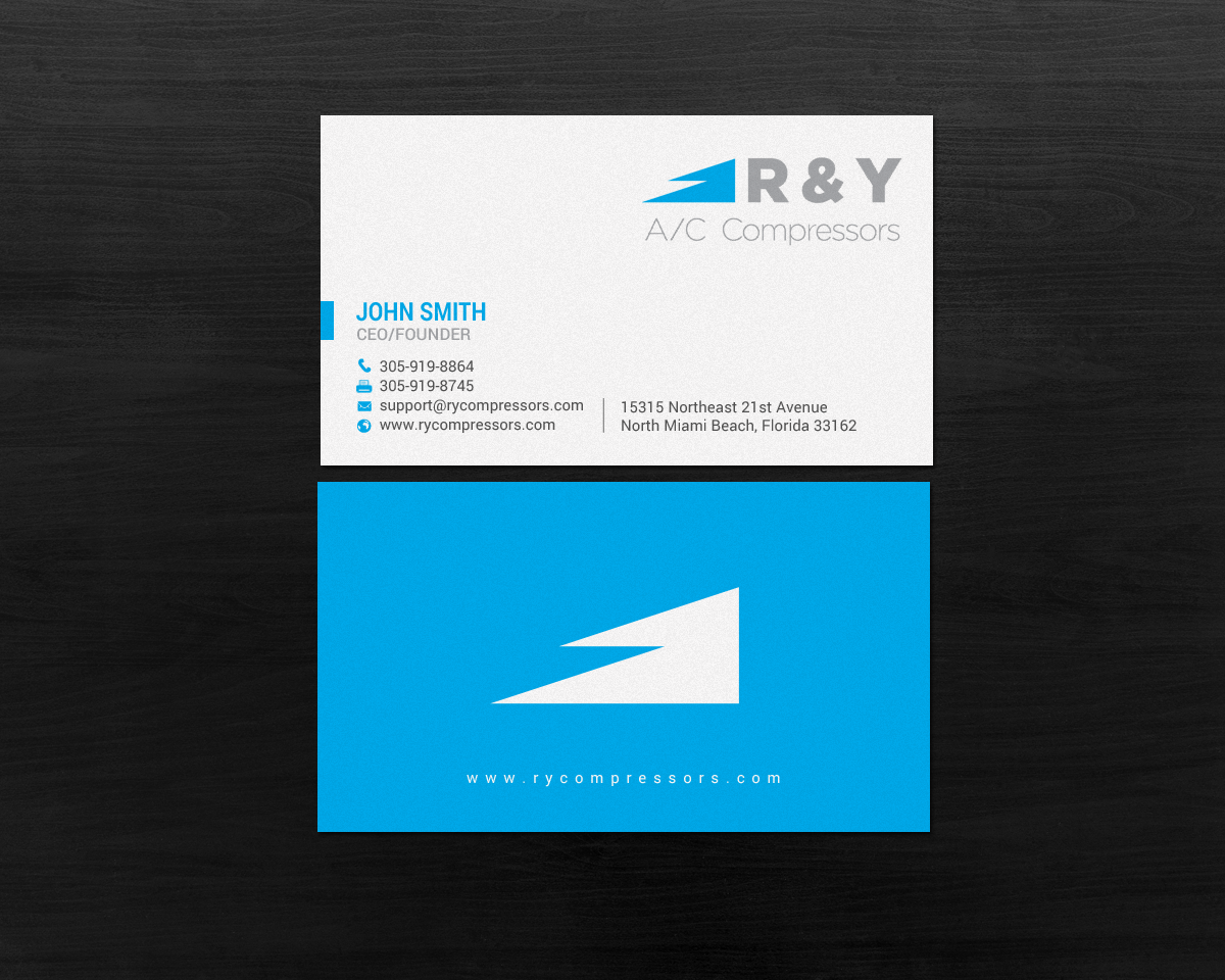 Design de Carte de Visite par chandrayaan.creative pour R & Y A/C Compressors  | Design #16289470